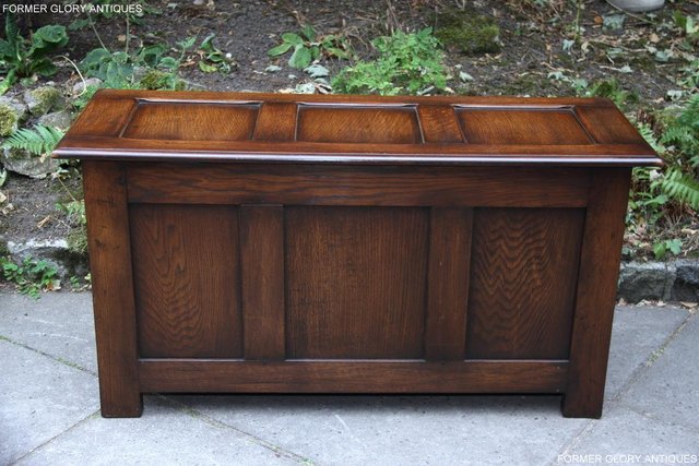 Image 93 of TITCHMARSH & GOODWIN STYLE OAK BLANKET CHEST TOY BOX COFFER