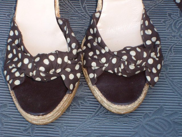Image 2 of HOBBS Brown Spotty Espadrille Shoes – Size 5/38
