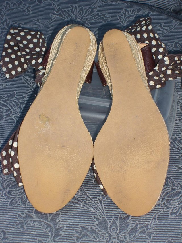Image 4 of HOBBS Brown Spotty Espadrille Shoes – Size 5/38