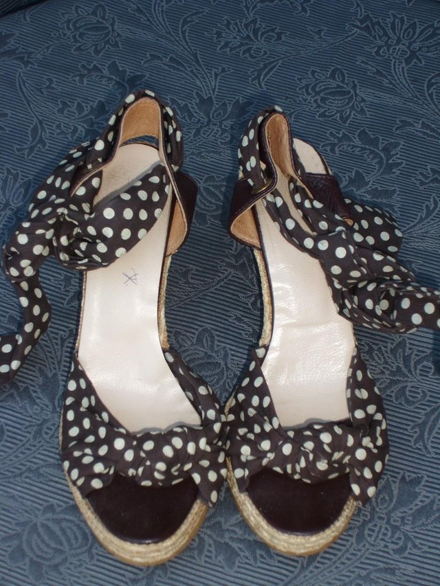 Image 6 of HOBBS Brown Spotty Espadrille Shoes – Size 5/38