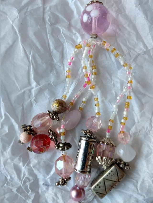 Image 3 of Long pink beaded necklace