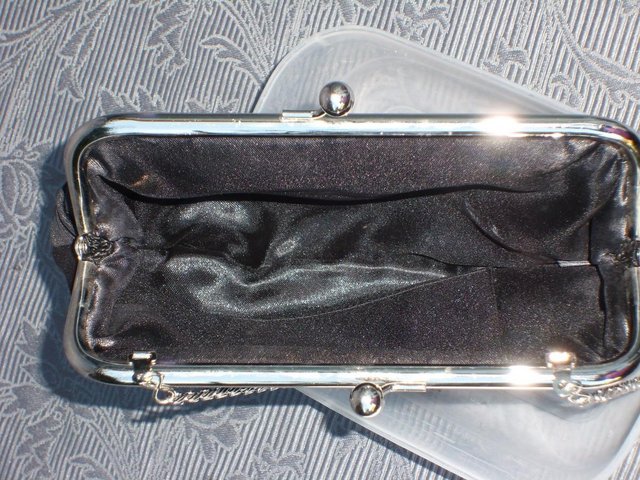 Image 3 of ACCESSORIZE Black Satin Bow Handbag/Clutch