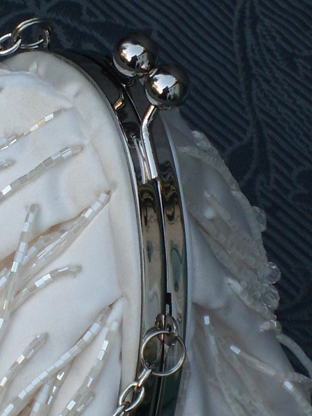 Image 3 of DEBUT White Bead Fringed Wedding Bag NEW!