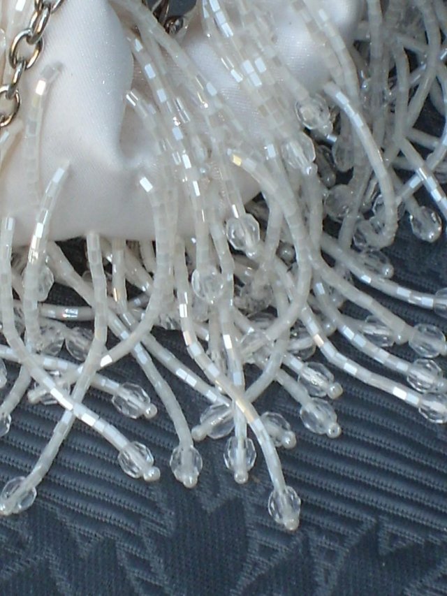 Image 4 of DEBUT White Bead Fringed Wedding Bag NEW!