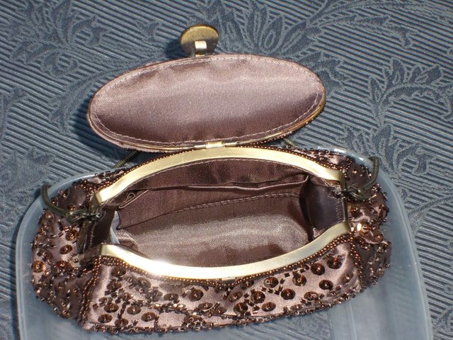 Image 2 of NEXT Pink/Bronze Beaded Bag/Clutch