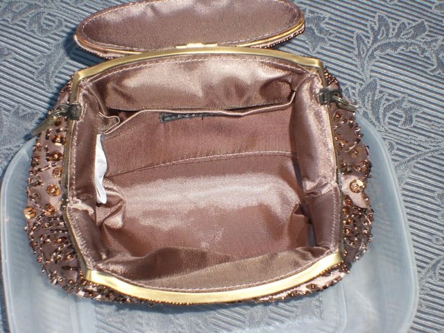 Image 3 of NEXT Pink/Bronze Beaded Bag/Clutch