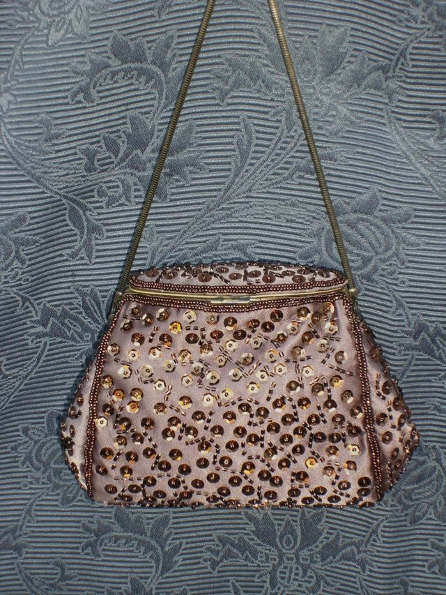 Image 8 of NEXT Pink/Bronze Beaded Bag/Clutch