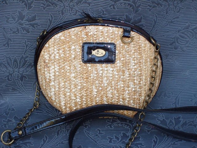 Preview of the first image of NICA Woven Straw Cross Body Handbag NEW!.