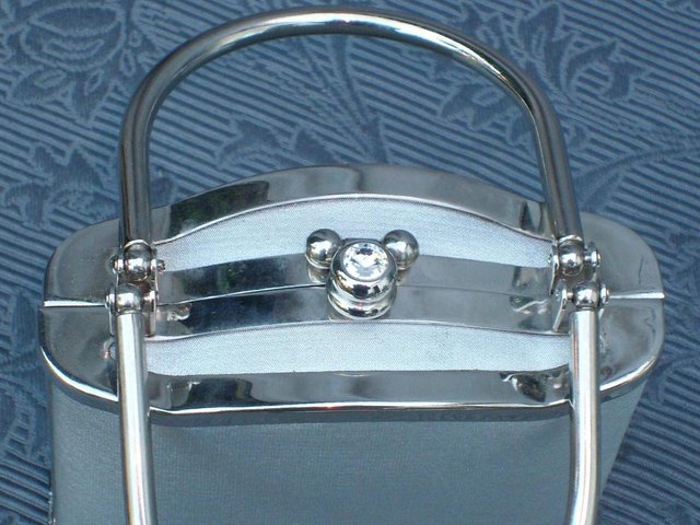 Image 2 of Silver Lamé Hard Shell Evening Bag