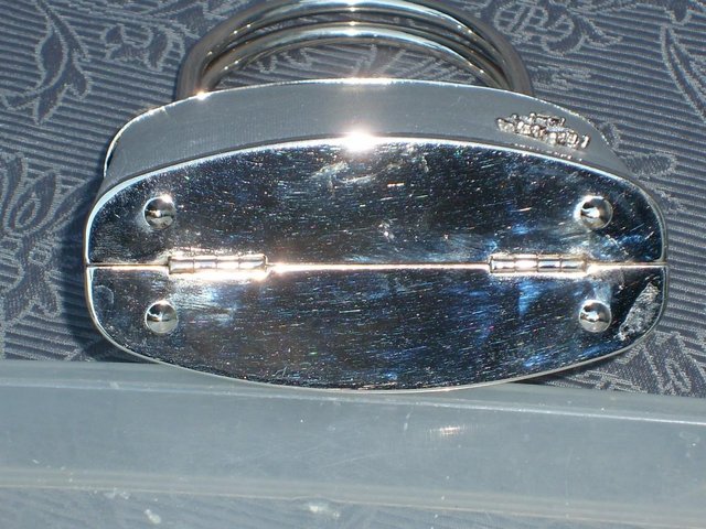 Image 3 of Silver Lamé Hard Shell Evening Bag