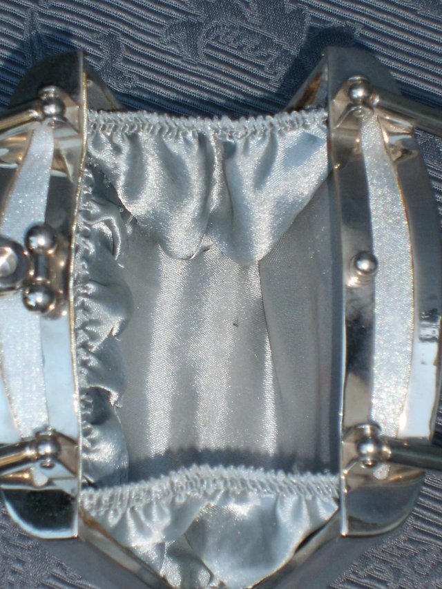 Image 4 of Silver Lamé Hard Shell Evening Bag