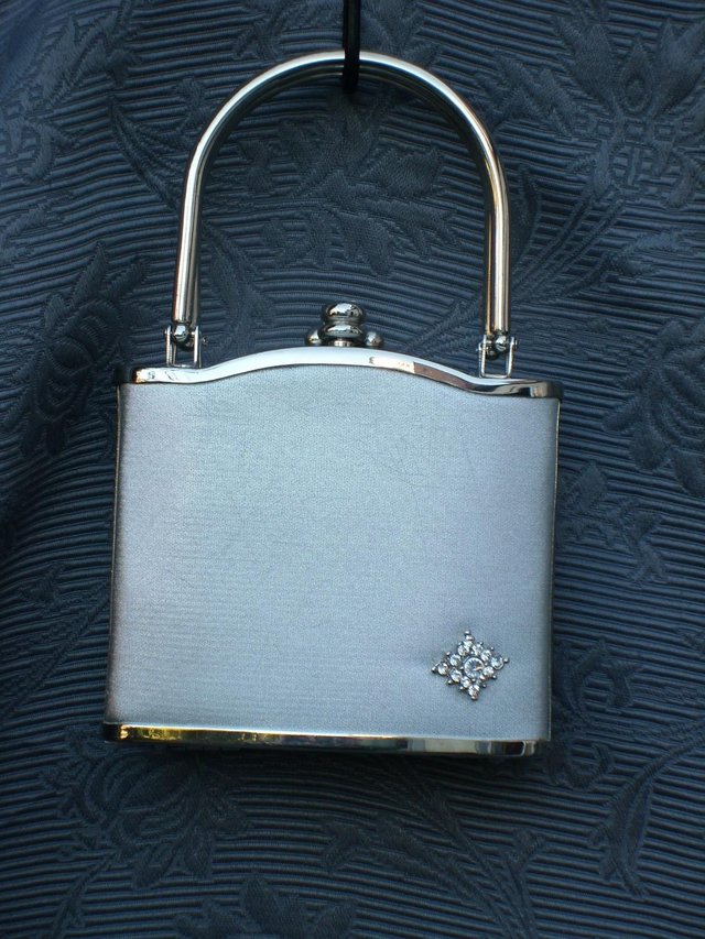 Image 6 of Silver Lamé Hard Shell Evening Bag