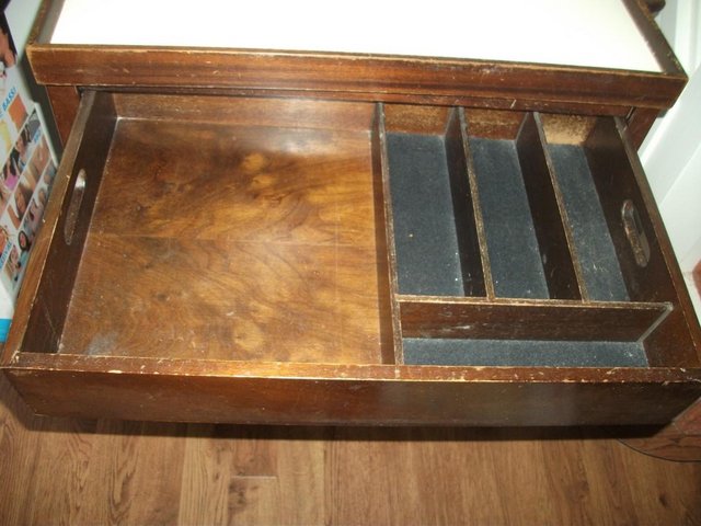 Image 4 of OLD WOODEN TEA TROLLEY