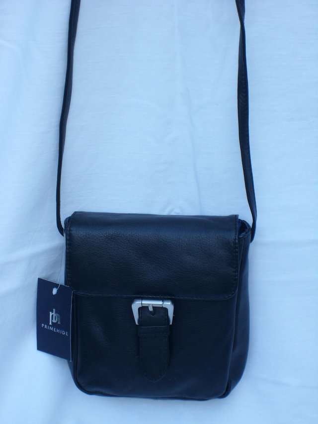 Preview of the first image of PRIMEHIDE Black Leather Cross Body Bag NEW!.