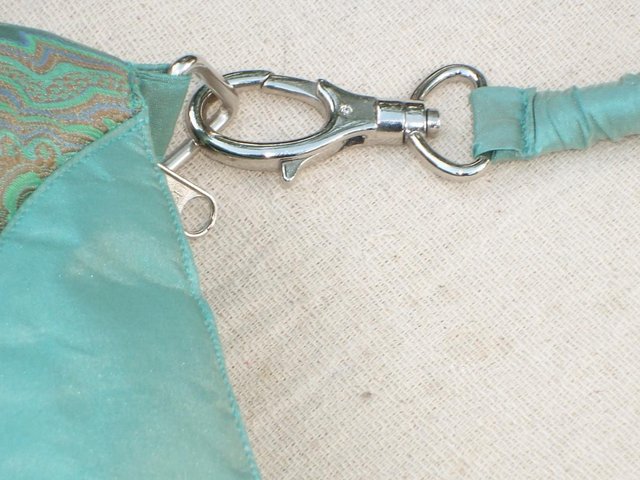Image 5 of Turquoise Pleated Silk Handbag/Clutch – New With Tags