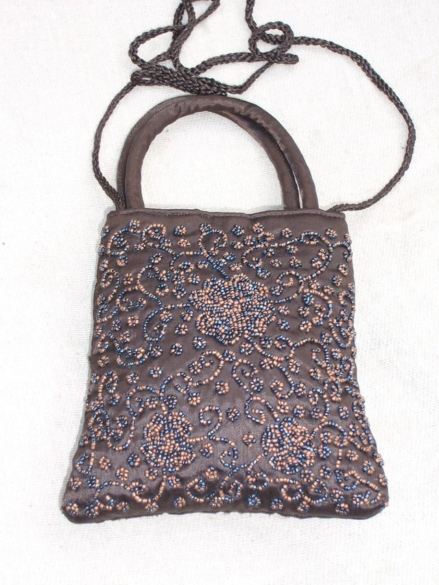 Image 4 of NEW! EAST Small Brown Beaded Handbag
