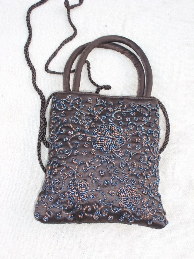 Image 5 of NEW! EAST Small Brown Beaded Handbag