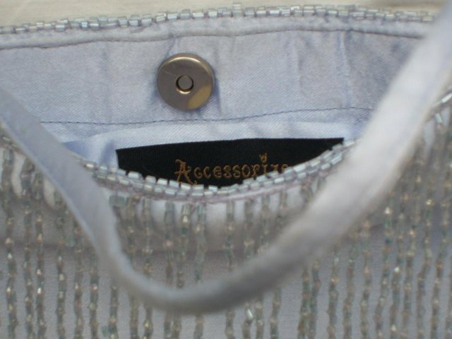 Image 3 of Accessorize Lilac Beaded Satin Handbag