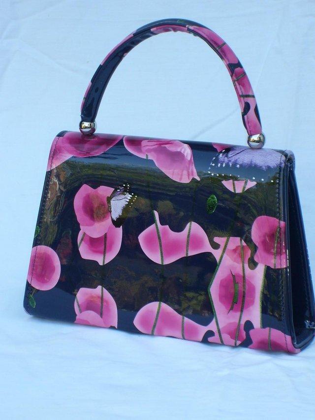 Image 4 of Purple/Pink Flower & Butterfly Patent Grab Bag