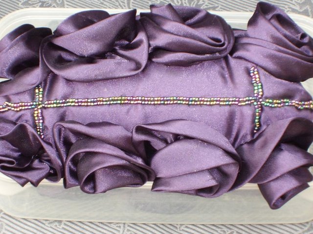 Image 5 of NEW LOOK Purple Satin Flower Handbag NEW!