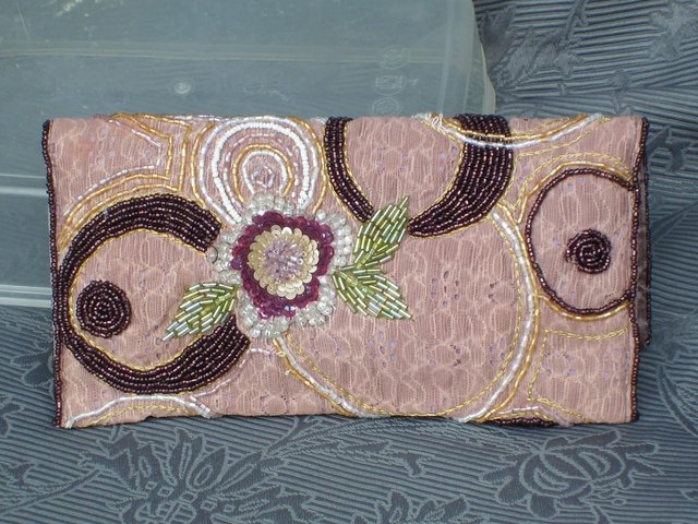 Image 5 of ACCESSORIZE Pink Lace & Bead Envelope Clutch Bag – NEW!