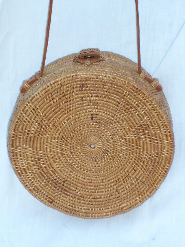 Image 4 of Boho Hand Woven Round Handbag NEW