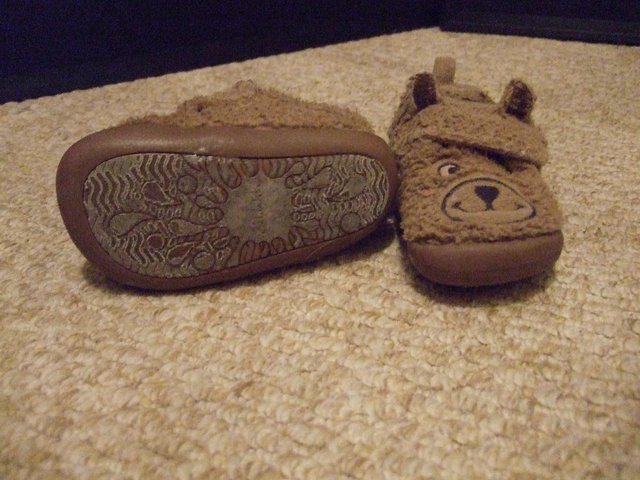 Image 3 of Clarks Teddy Bear Slippers size 4 ½ - 12/18 months