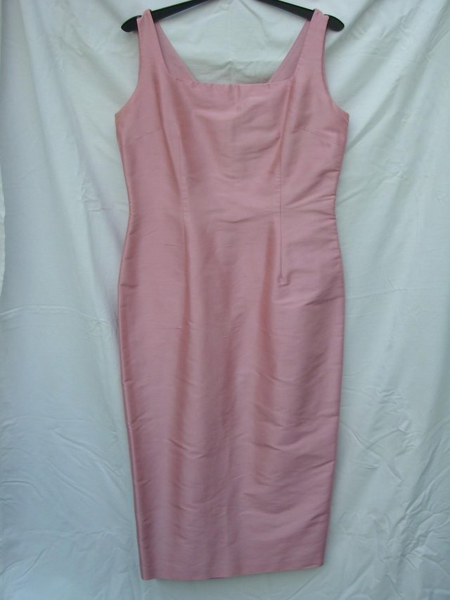 Preview of the first image of AUGUST SILK Pink Silk Mini Dress – Size 12.