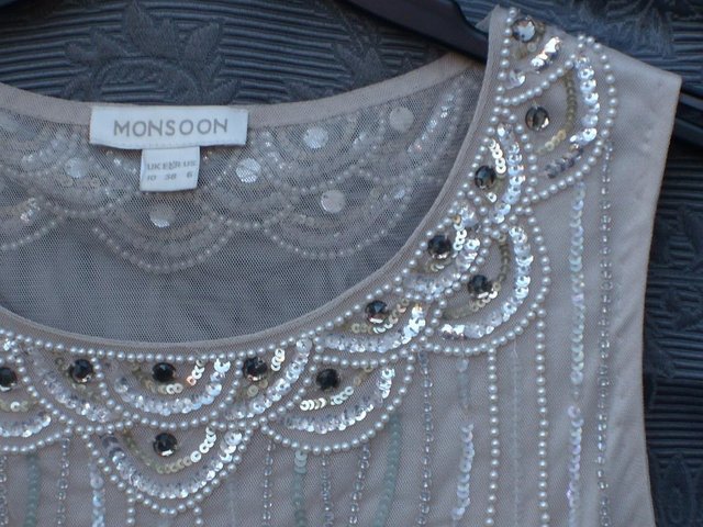 Image 2 of MONSOON Beige Beaded Top Size 10 NEW!