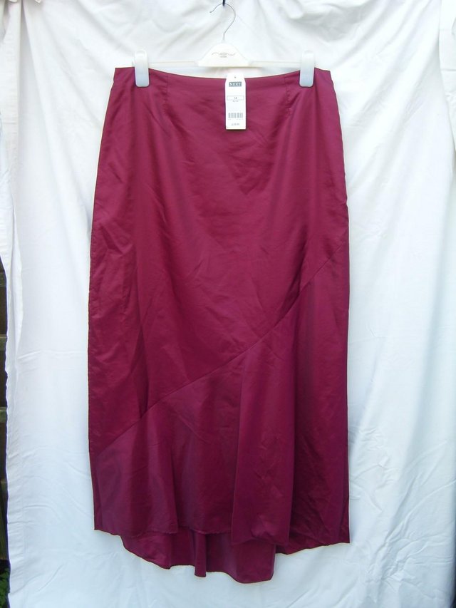 Preview of the first image of NEXT Red Maxi Evening Skirt Size 16 NEW!.