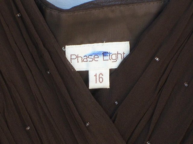 Image 6 of PHASE EIGHT Brown Silk Tea Dress–Size 16