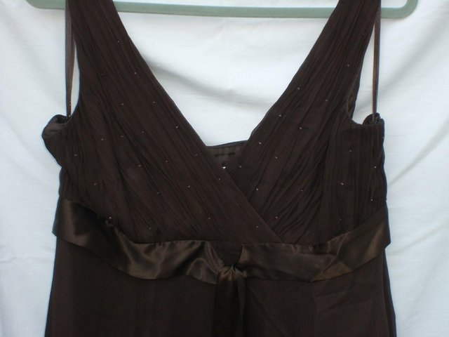 Image 7 of PHASE EIGHT Brown Silk Tea Dress–Size 16