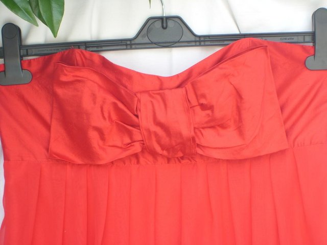 Image 5 of ANTONIO LUCCI Strapless Red Silk Mini Dress–Size 12