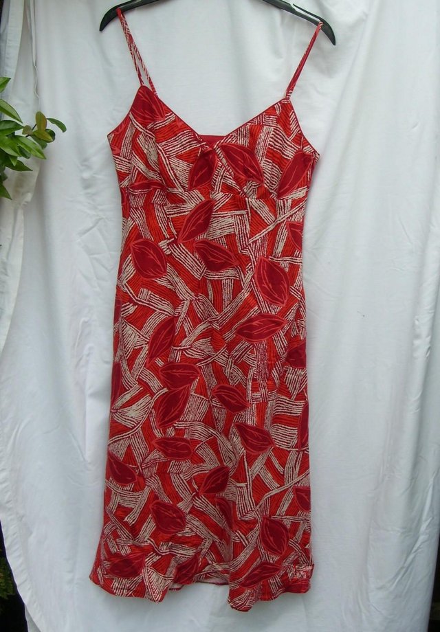 Image 4 of J. Taylor Orange/Red Linen Mix Dress Size 12