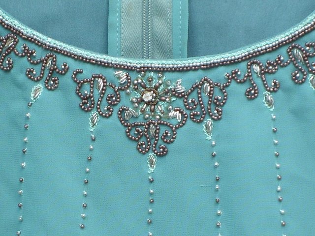 Image 4 of Layer Fronted Green Beaded Top - Size 10-12