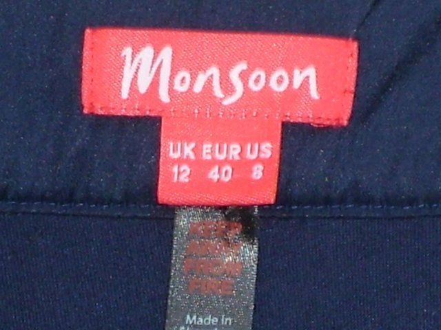 Image 5 of MONSOON Blue Top With Embroidery/Coin Details – Size 12