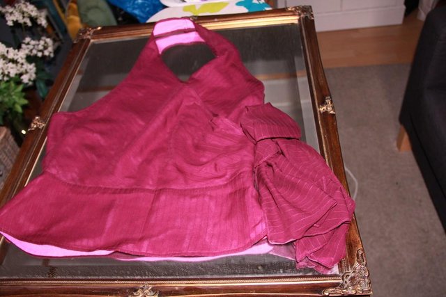 Image 4 of Pearce Fionda Burgundy Silk Halter Neck Top Size 12