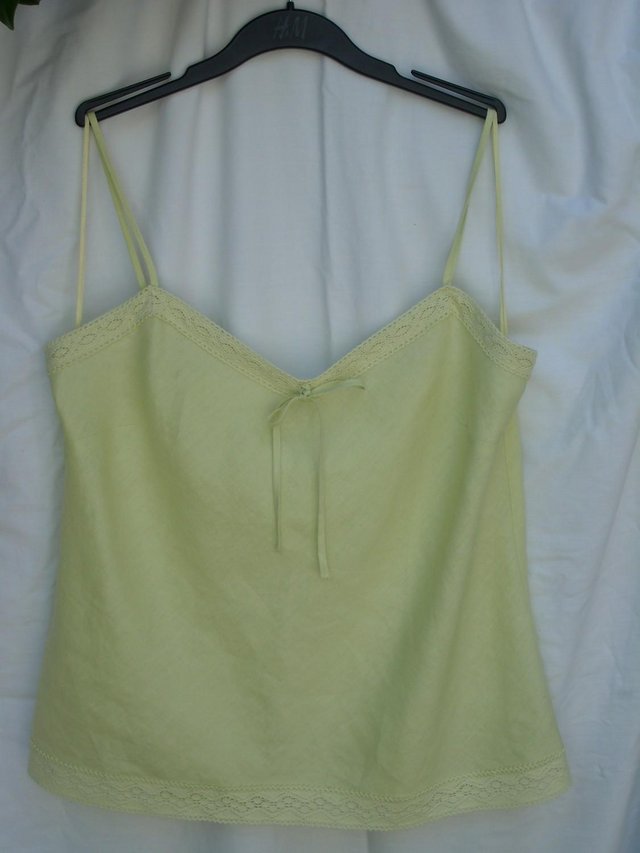 Image 4 of PER UNA Green Linen Sleeveless Top –Size 16
