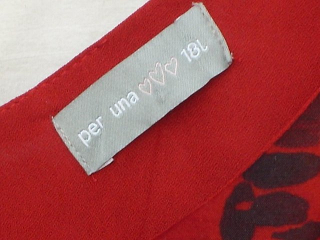 Image 4 of Per Una Red/Purple Flowery Summer Dress - Size 18L