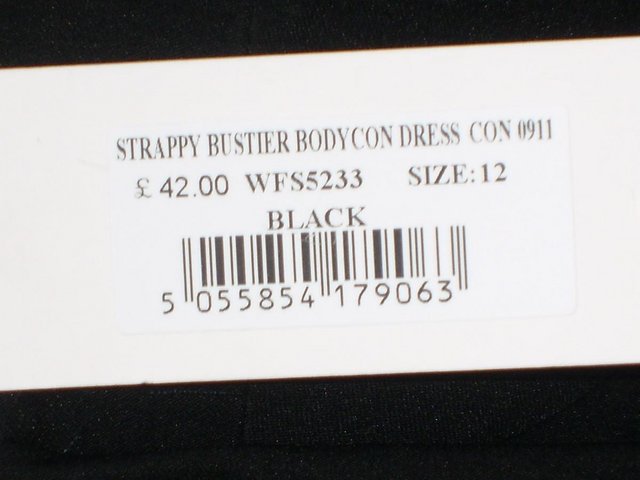 Image 4 of “Rare London” Black Bustier Mini Dress - Size 12 - NEW
