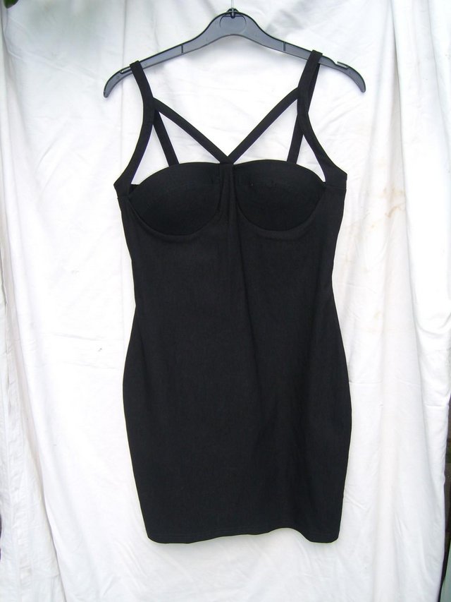 Image 6 of “Rare London” Black Bustier Mini Dress - Size 12 - NEW