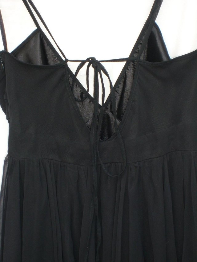 Image 3 of RARE LONDON Black Chiffon Mini Dress - Size 12