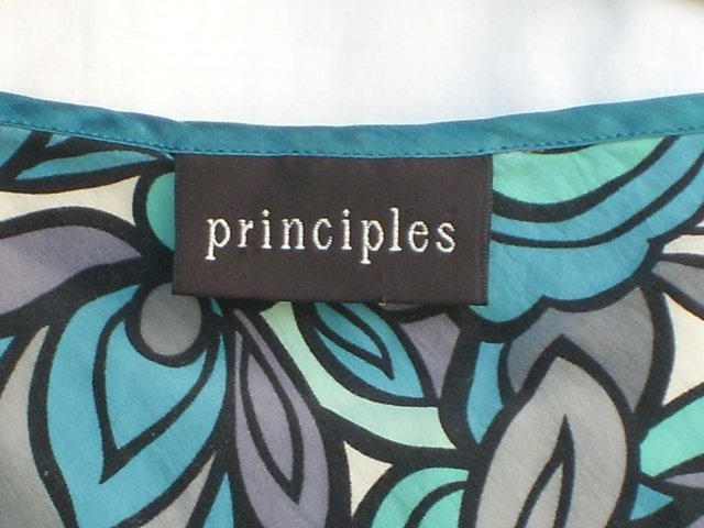 Image 5 of PRINCIPLES Blue Print Silk Top–Size 10