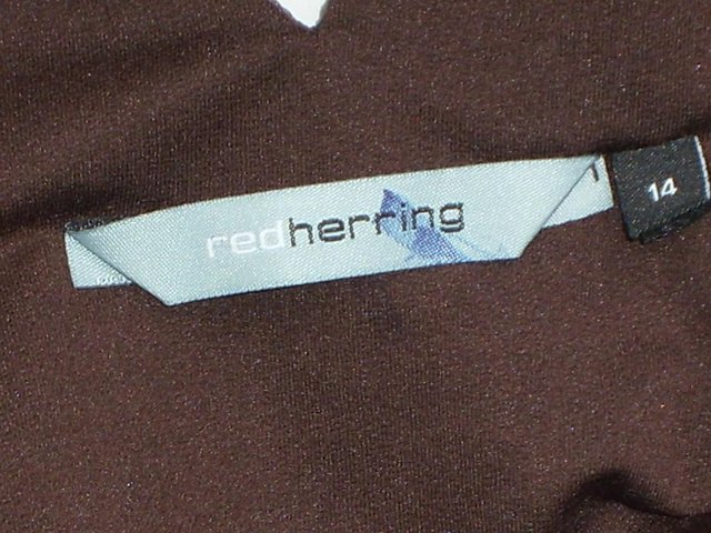 Image 5 of RED HERRING Brown Chiffon Bead Detail Top – Size 14