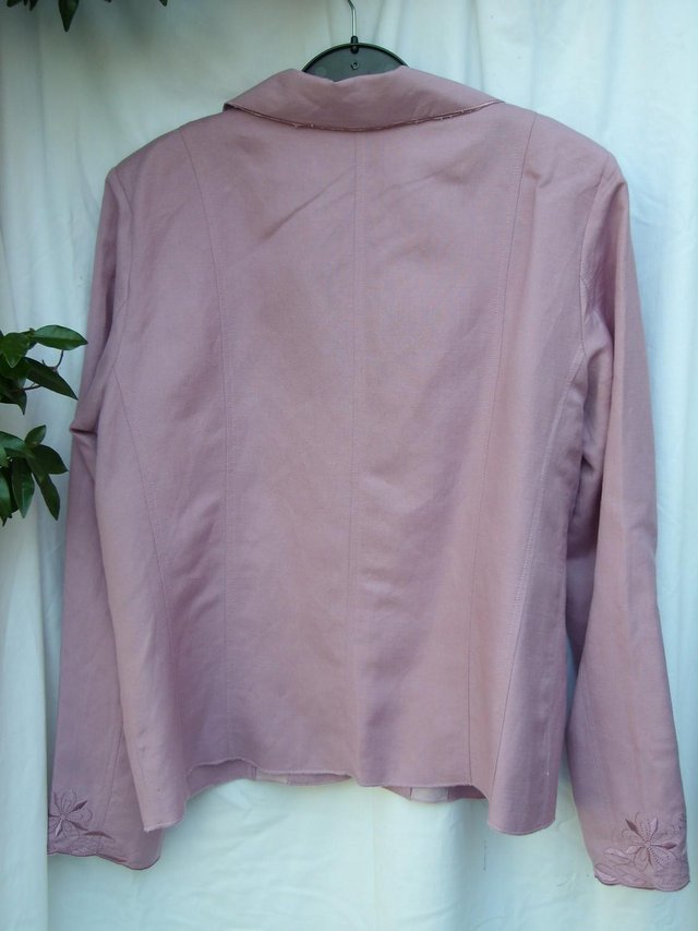 Image 4 of KLASS CLOTHING Pink Linen Mix Jacket Top Size 16 NEW