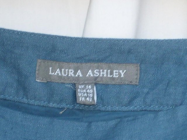 Image 5 of LAURA ASHLEY Blue Linen Maxi Skirt Size 14