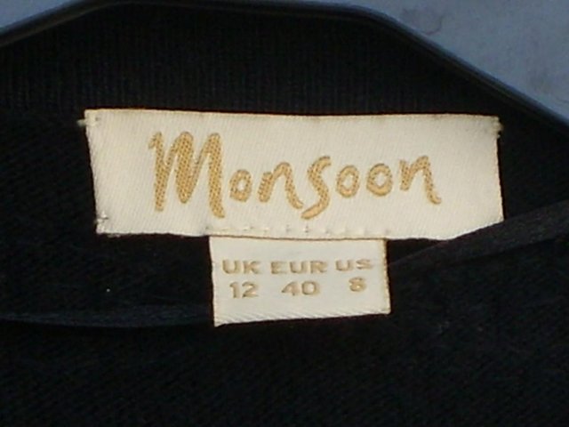 Image 5 of MONSOON  Black Beaded Bolero Top –Size 12