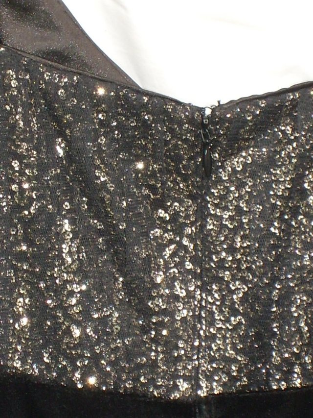 Image 4 of MONSOON Black Midi Sequin Dress–Size 12-NEW!