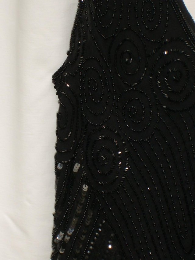 Image 5 of MONSOON Black Silk Beaded Top – Size 14