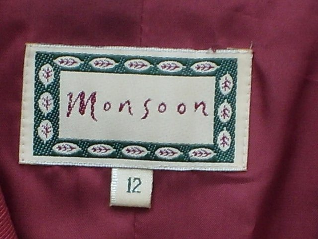Image 5 of MONSOON Dark Red Silk Jacket – Size 12
